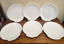 Wedgwood Bone China Nautilus White Set of 6 Dinner Plates Unmarked 2nds