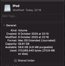 Toshiba MK6008GAH 60GB Hard Drive 1.8" Apple Ipod 