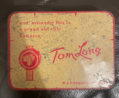 1950s tom long tobacco tin - tobacco,