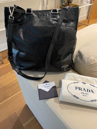 Prada black distressed - prada, leather