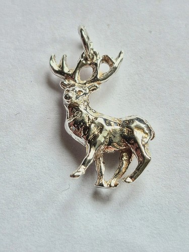 Sterling silver stag deer - sterling, silver,