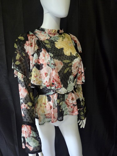 Sheer floral swiss dot ruffle - sheer,