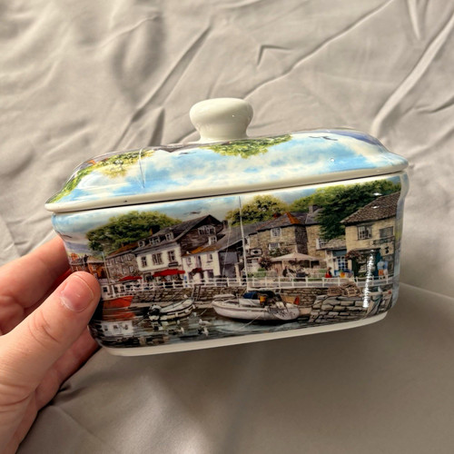 Old harbour ceramic butter - old,