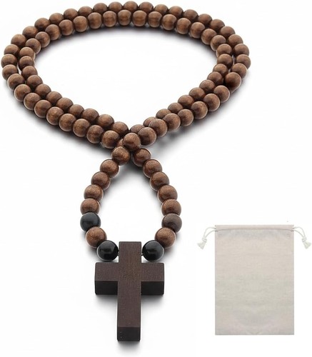 Wood rosary necklace wooden - rosary, necklace,