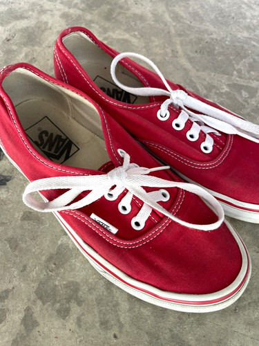 Vans red white - red/white, canvas