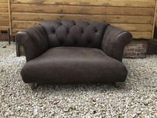 Loaf Dixie Love Armchair in beaten dark chocolate brown leather.