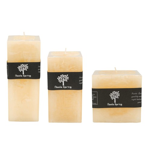 Square vanilla pillar candles - vanilla,