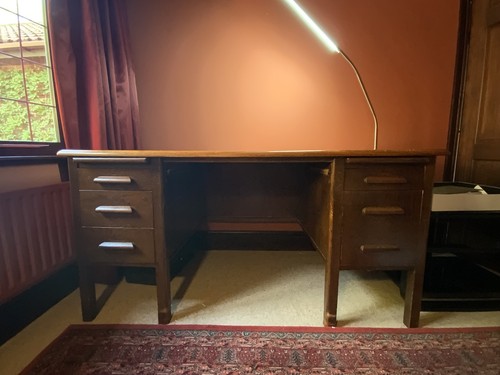 Large vintage desk double - vintage,