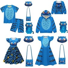 Kpop Demon Hunters Derpy Tiger Costume T-Shirt Pants Mask Outfit Fancy Dress NEW