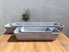 Long Zinc Trough Planter, Grey