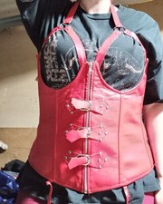Red Corset Top Zipper Lace-up