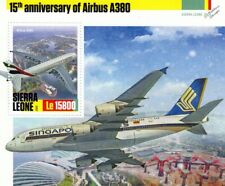 Emirates/Singapore Airlines AIRBUS A380 Aircraft Stamp Sheet (2020 Sierra Leone)