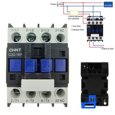 240V AC Contactor 32A 3-Phase 1N/O Motor Starter Relay for Control Circuits