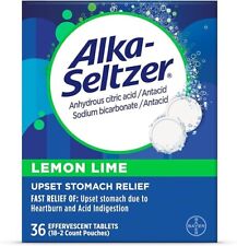 No Box Alka-Seltzer (Gold) Lemon 36 Effervescent Tablets Relief for Heartburn