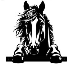 METAL PEEKING HORSE BLACK