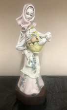 Vintage Italian Lady Figurine Signed 12”S Mola Cagliari