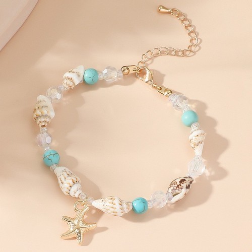 Beach themed white bead - beach,
