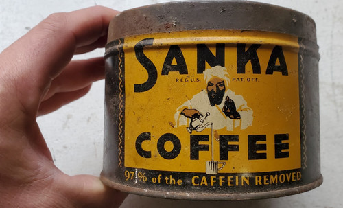 Vintage sanka coffee tin can - sanka,