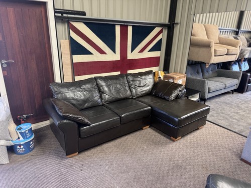 Next corner sofa brown - , leather
