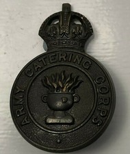 WW2 Army Catering corps Officers Cap Badge Genuine 