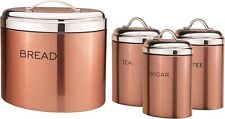 4pcs Airtight Lid Bread Bin Kitchen Storage Canister Jars Set Tea Coffee Sugar