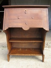 Edwardian oak bureau bookcase with lockable work station (ref 699)