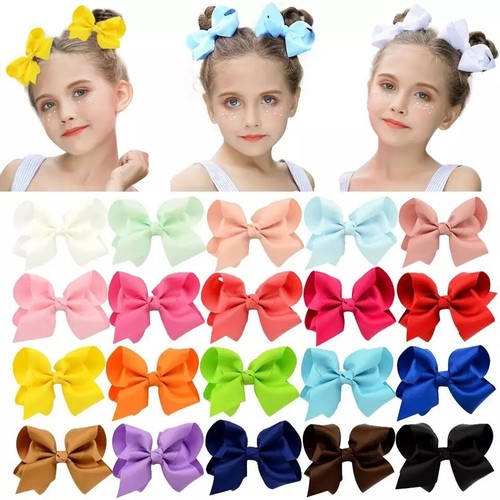 Inch hair bows with clips - 3,