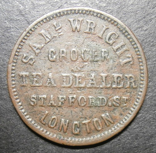 Farthing token 19thc wright - -,