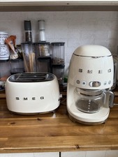 Smeg Coffee Machine Toaster Cream Both Working Used
