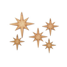 Star of Bethlehem MDF Craft Shapes Christmas Decor DIY Wooden Ornaments Blanks