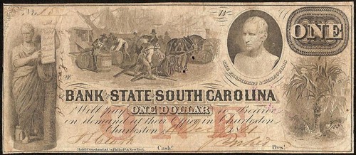 1861 dollar bill - bill, south