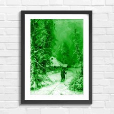 Snowy Countryside Log Cabin