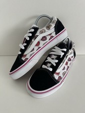 Vans Off The Wall Old Skool Low Top Cute Donut Design Black,White Size 3 UK