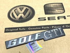 VW Golf MK1 GTI Rear Boot Tailgate Badge Emblem Black Chrome New Genuine OEM