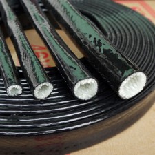 Silicone Fibreglass Fire Sleeving High Temp Insulating Hose Black 4mm~100mm