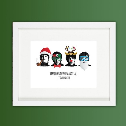 Beatles christmas print - beatles,