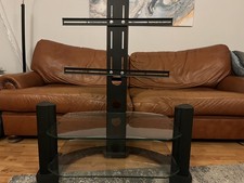 Glass TV Stand Black Corner