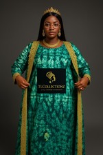 Adire , Full Length African 100% Cotton Bubu Dress, New