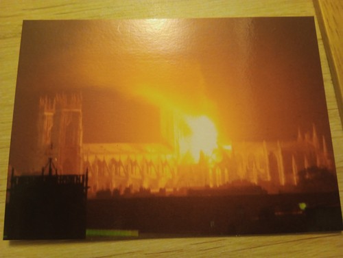 Postcard york minster fire - postcard,