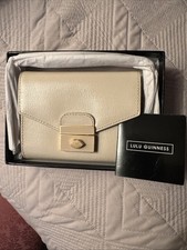 Lulu Guinness Cream Small Leather Purse In LG Box New