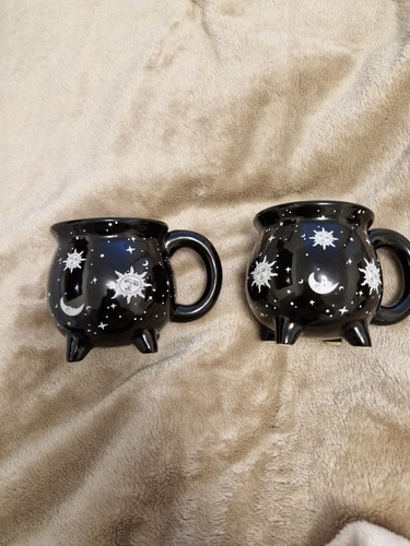 450ml black ceramic mug - 2x,