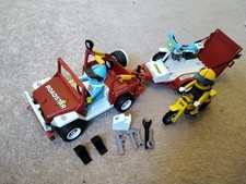 Playmobil 3143 Roadstar Jeep and Motorcycle Trailer with  Dirt Bikes