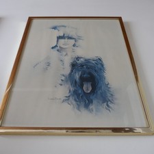 Large Vintage 1970s framed