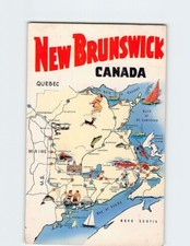 Postcard Map Of NB Canada