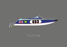 Vintage Powerboat “Telstar” A4 'Giclee' Print