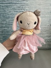 H&M Princess Ballerina Bunny Rabbit Soft Plush Toy With Pink Dress 10" tall