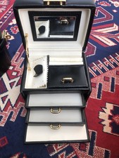 Dulwich Designs Black Leather Jewellery Box genuine leather 