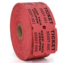 Red Raffle Tickets x1000 Spool