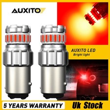 2X 1157 BAY15D 12-SMD LED RV Camper Trailer Interior Light Bulbs Super RED