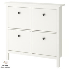 IKEA Shoe Cabinet With 4 Compartments White 107x22x101 cm Cupboard Storage Unit